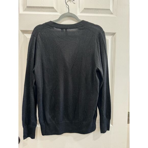 Black Sparkle Pocket Button V Neck Cardigan Soft XL Relativity - Picture 5 of 5